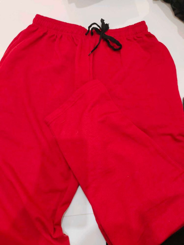 Red fleece Casual joggers