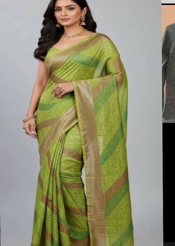 Elegant Green chiffon saree
