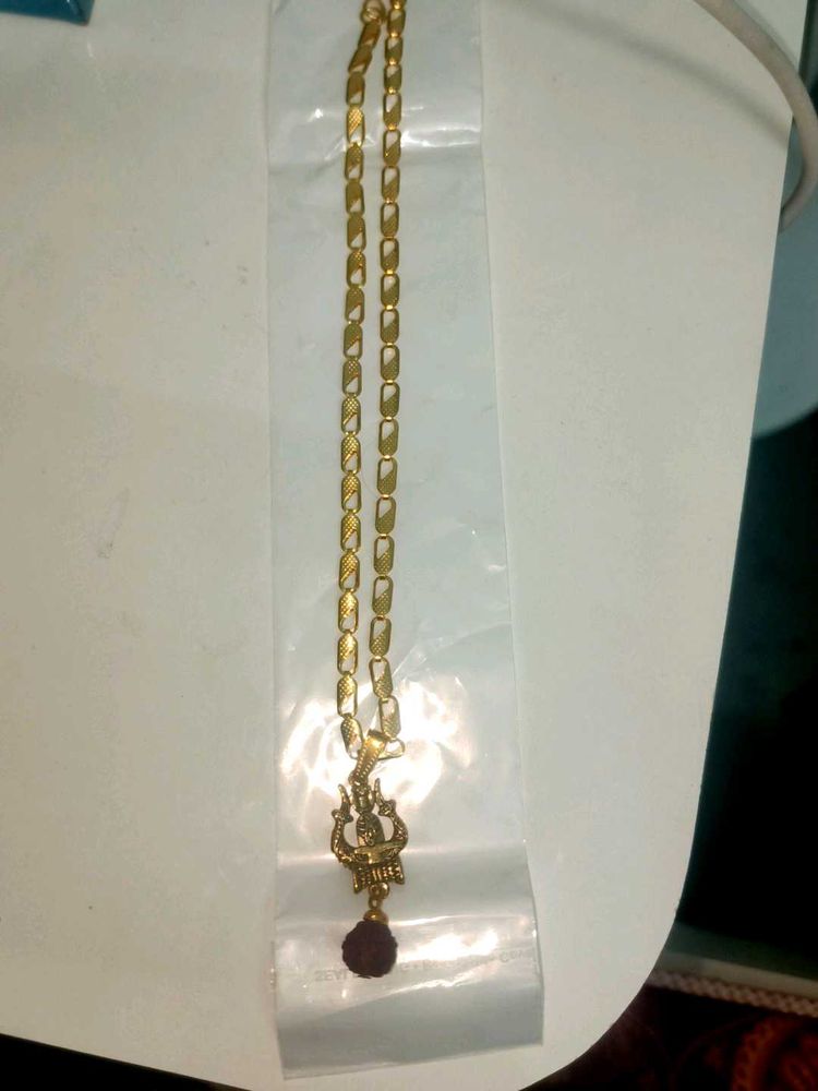 Gold Chain with Shiva Pendant