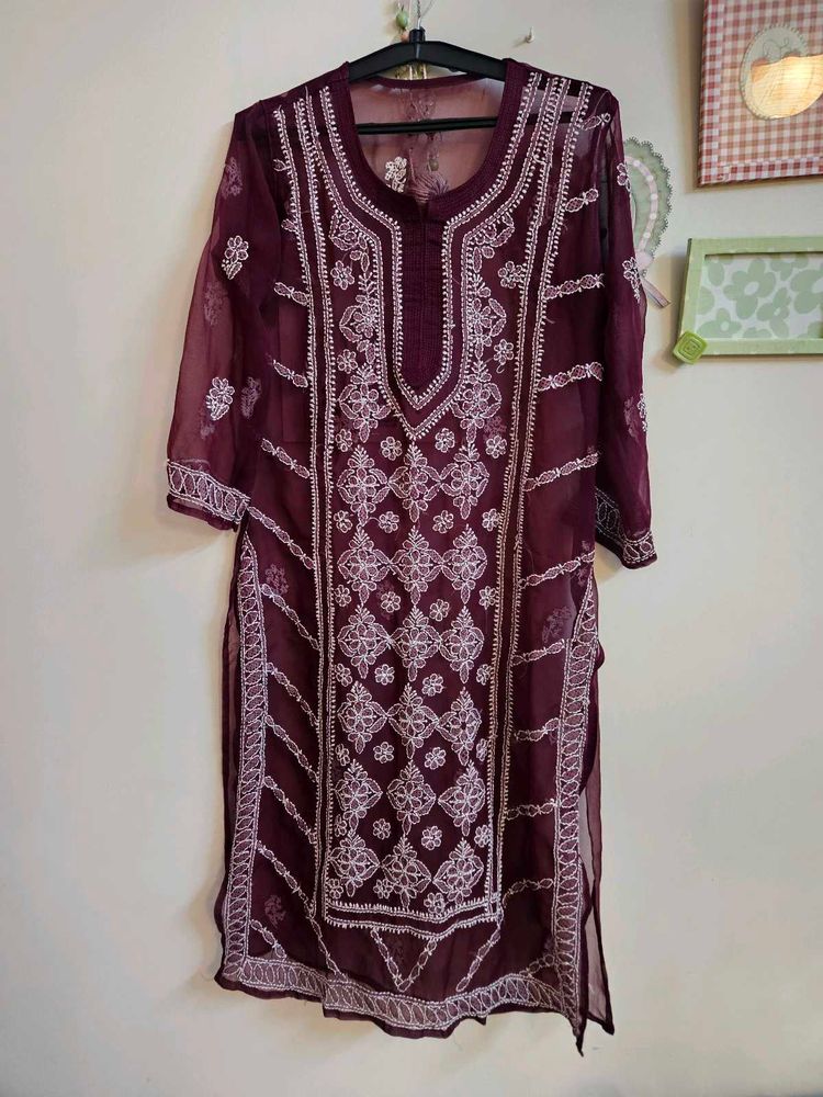 Elegant Embroidered Georgette Kurta