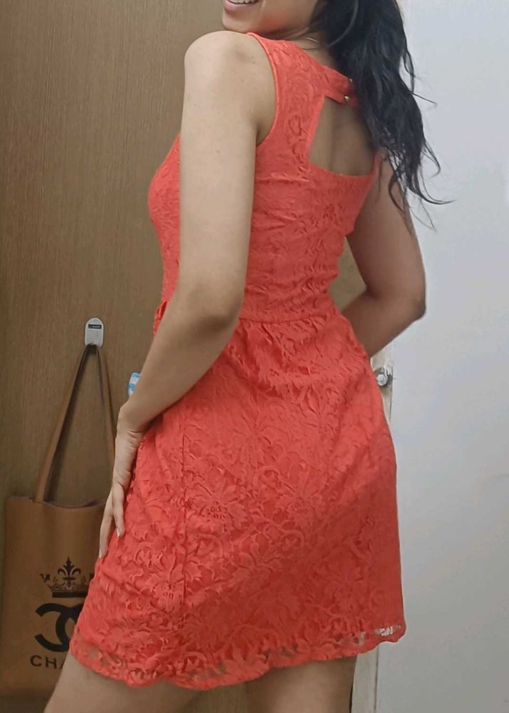 Coral Lace Dress
