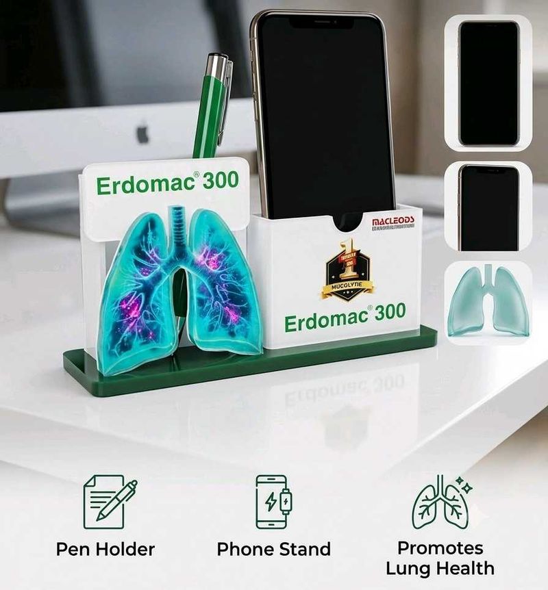 Mobile and Pen Stand with Lungs Decor