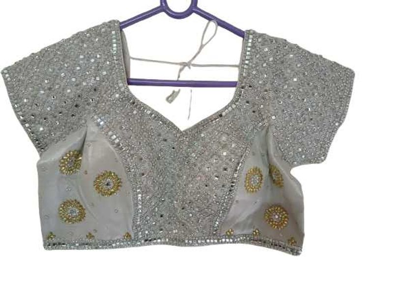 Embellished Silver Blouse