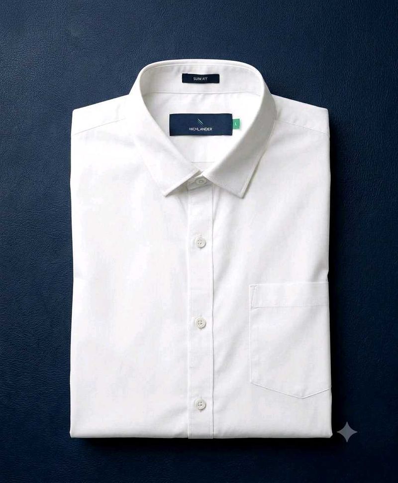 Men's White Slim Fit Casual Shirt