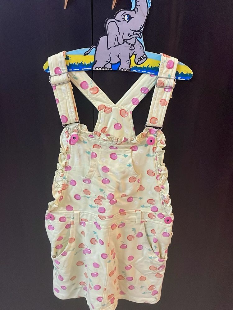 Cute Cherry Print Overalls