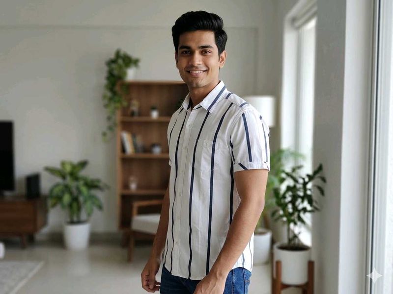 Men's Striped Short Sleeve Shirt