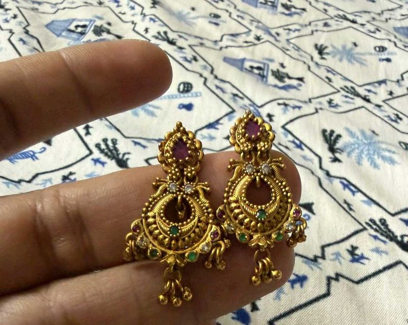 Elegant Gold-Plated Dangle Earrings