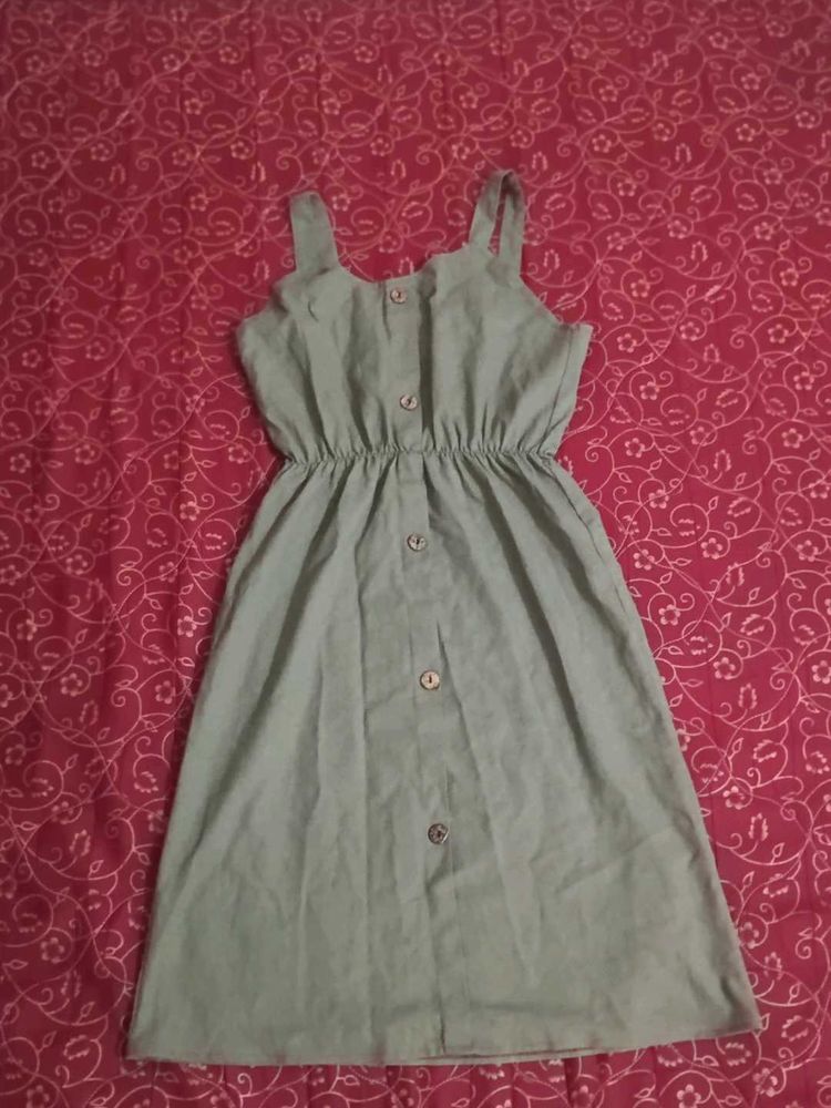 Casual Button-Front Midi Dress
