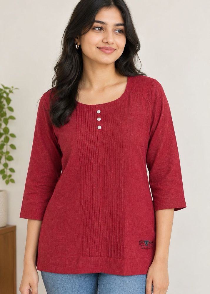 LA FILLE Red Top for Women | Size L