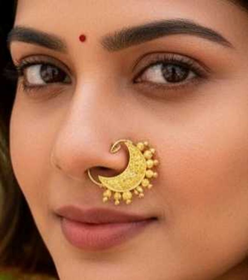 Traditional Gold Plated Moon Nath