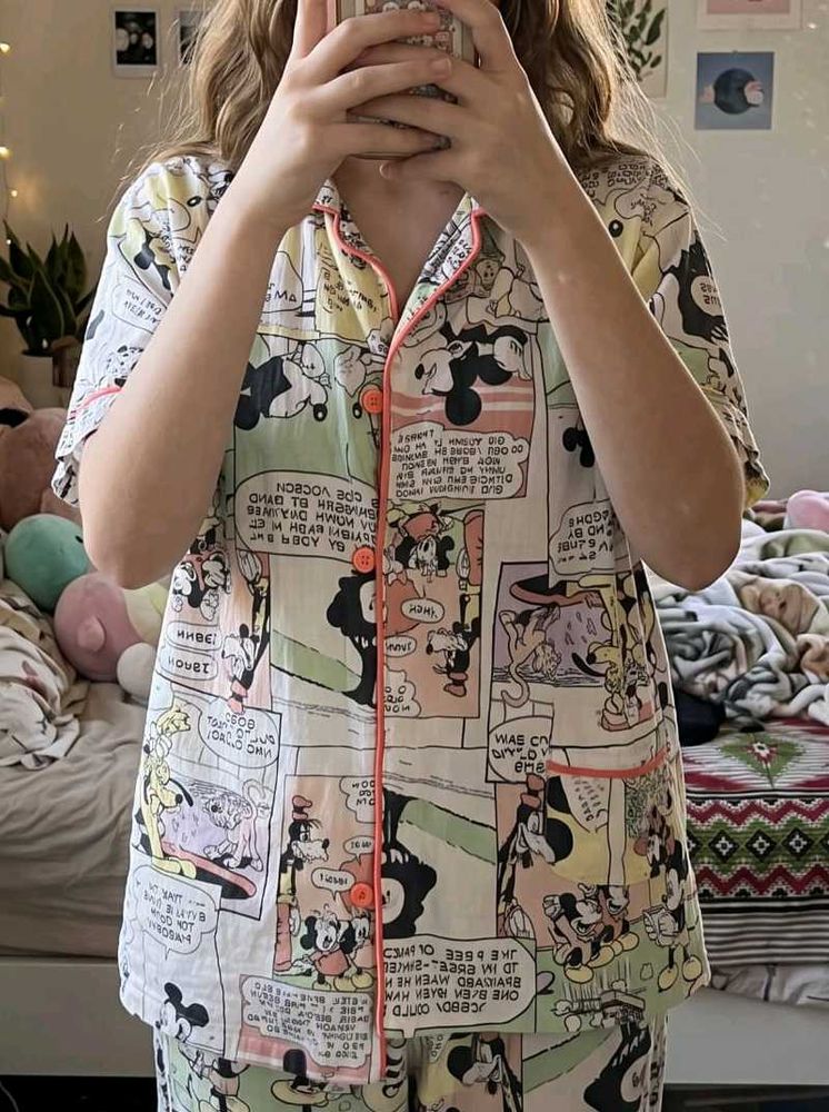 Mickey Mouse Comic Print Pajama Set