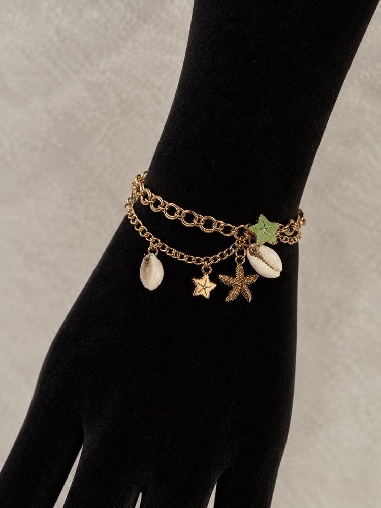 Boho Charm Bracelet with Shells