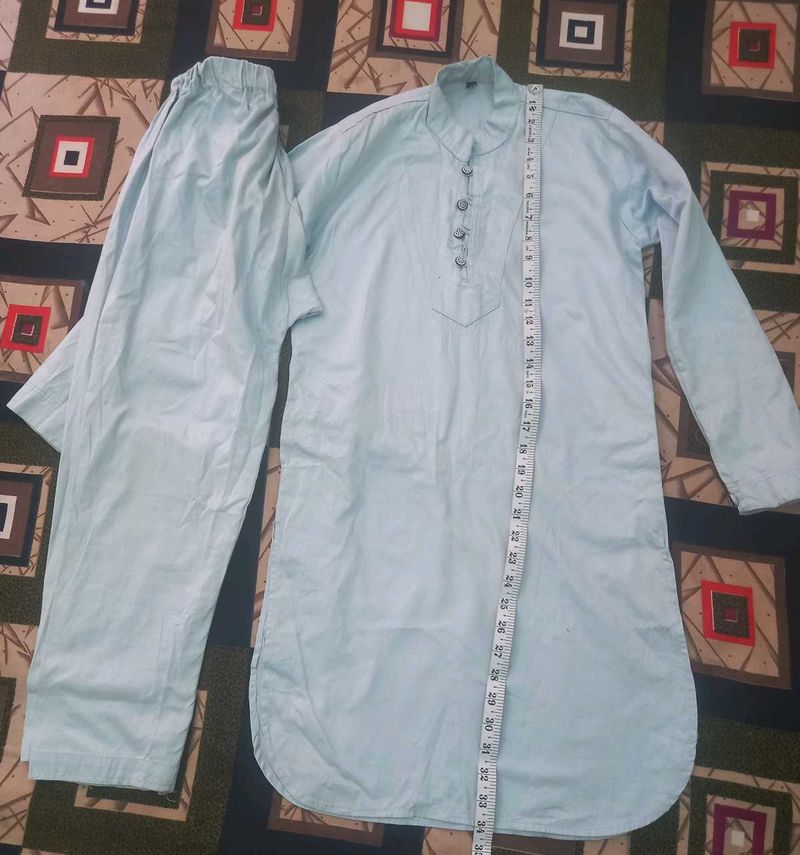 Men's Light Blue Kurta and Pajama Set
