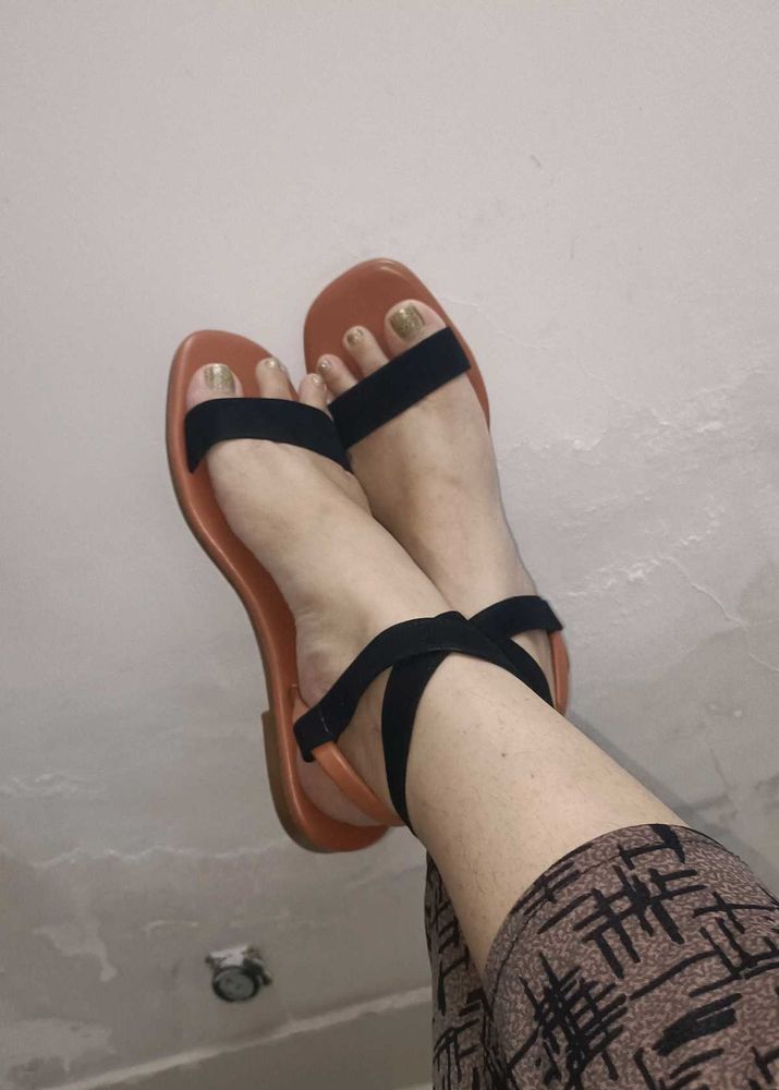 Tan Ankle Strap Sandals