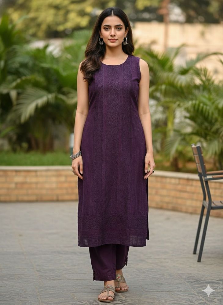 Elegant Purple Kurta  Set