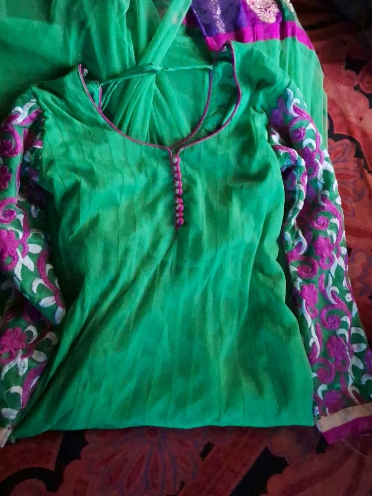 Green Embroidered Kurti