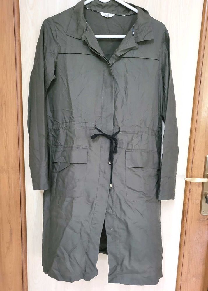 Olive Green Trench Coat - Lightweight