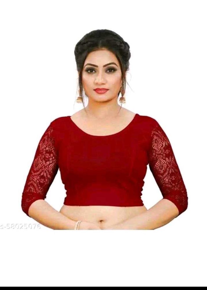 Maroon Lace Sleeve Blouse