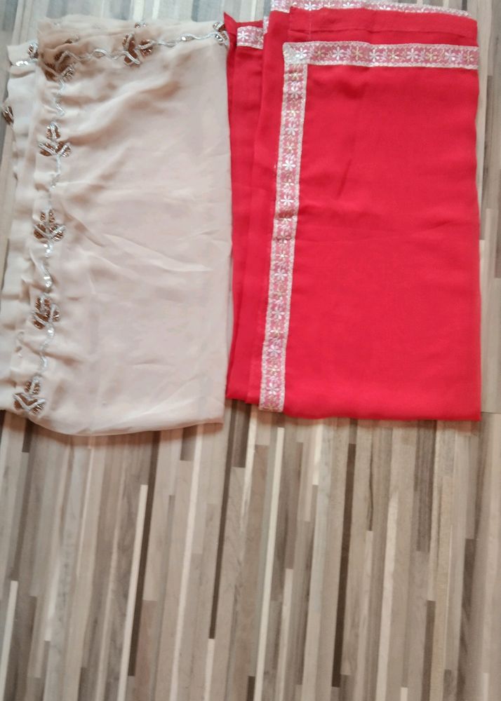2 Dupatta  With Leesing.