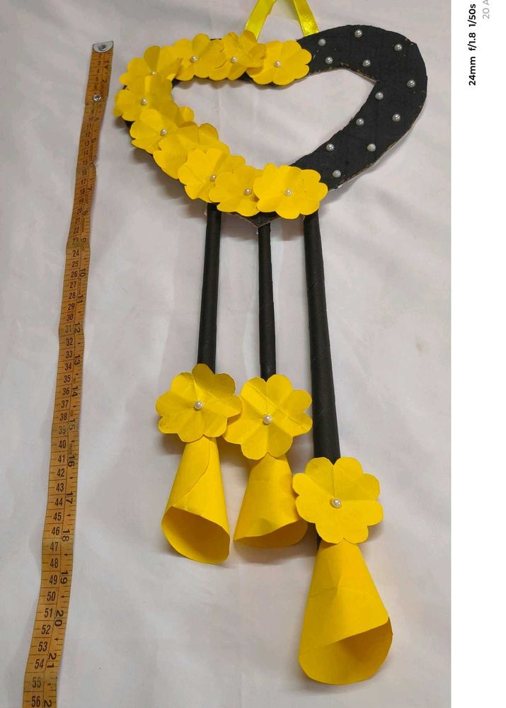 Heart wall hanging yellow flower beautiful looking