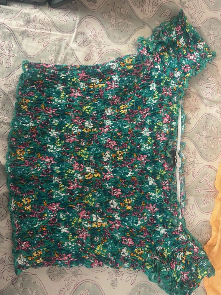 Floral Smocked Off-Shoulder Top