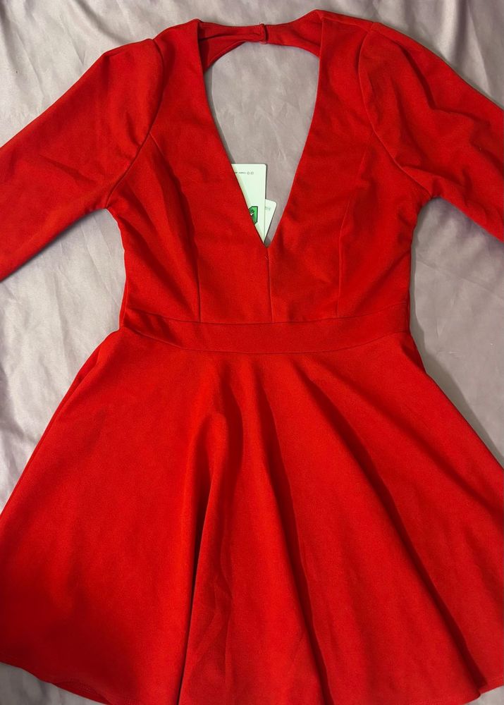 Vibrant Red Skater Dress from newme