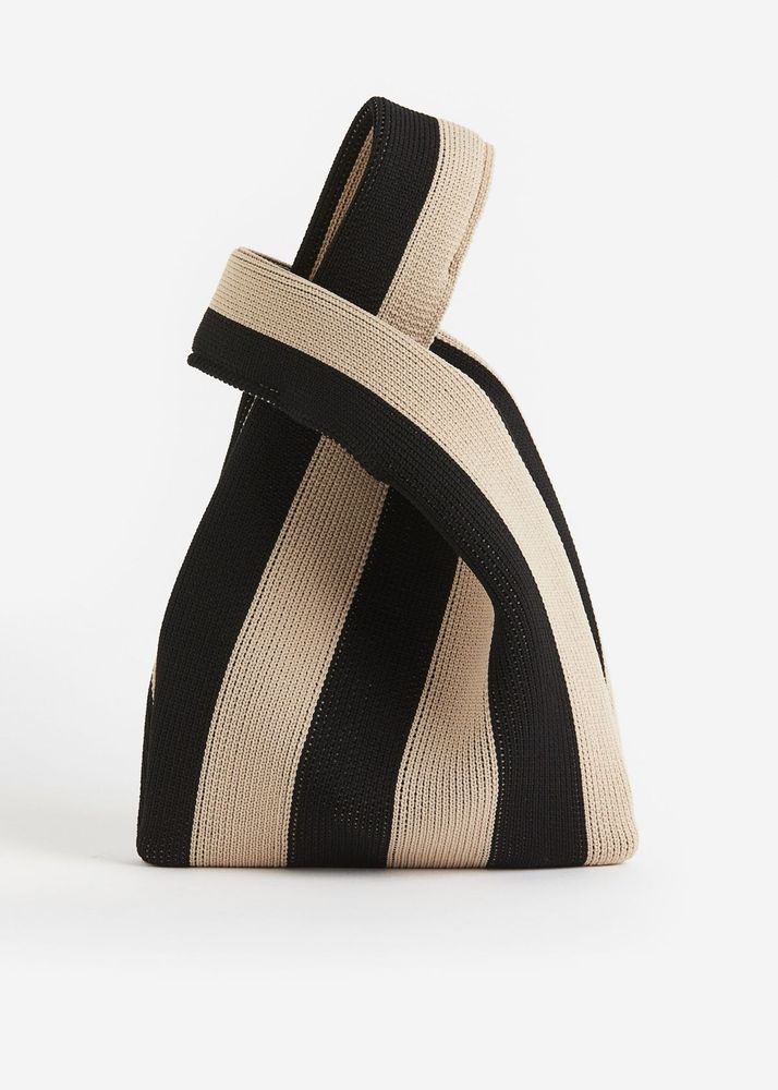 Striped Knit Hobo Bag
