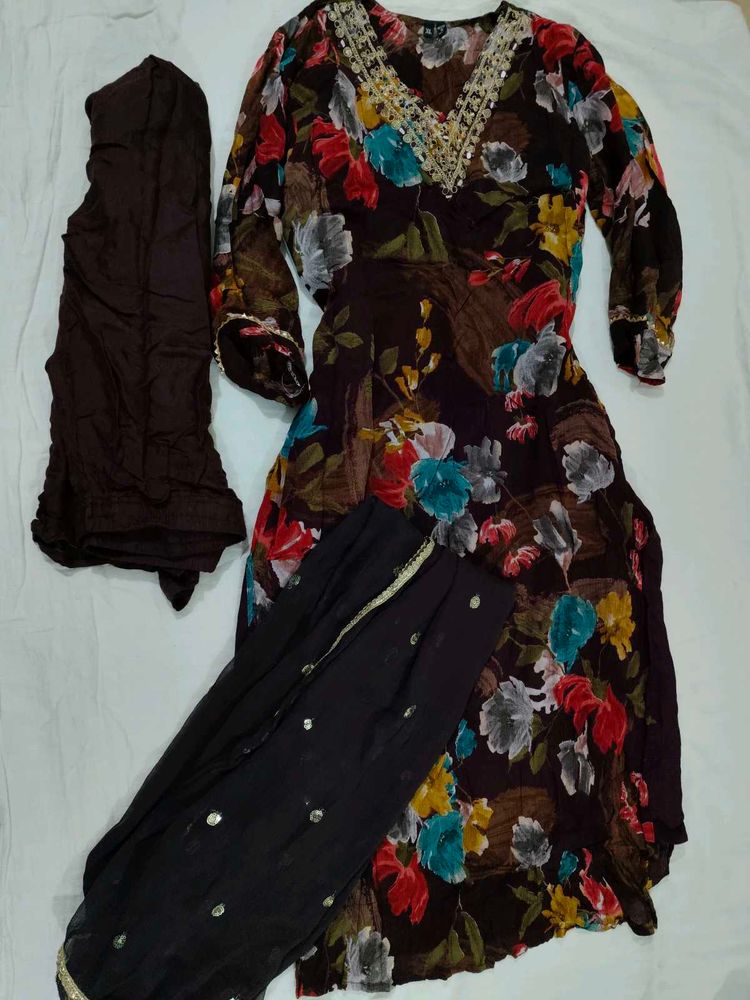 Floral Kurta Set with Dupatta