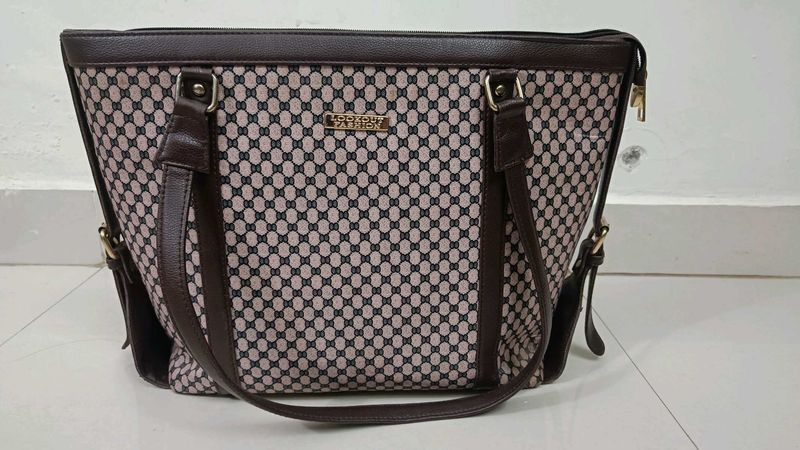 Stylish Brown &amp; Beige Tote Handbag