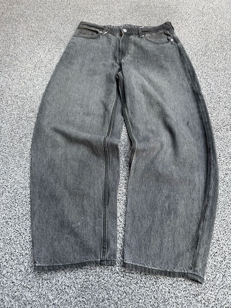 Grey Wide Leg Jeans