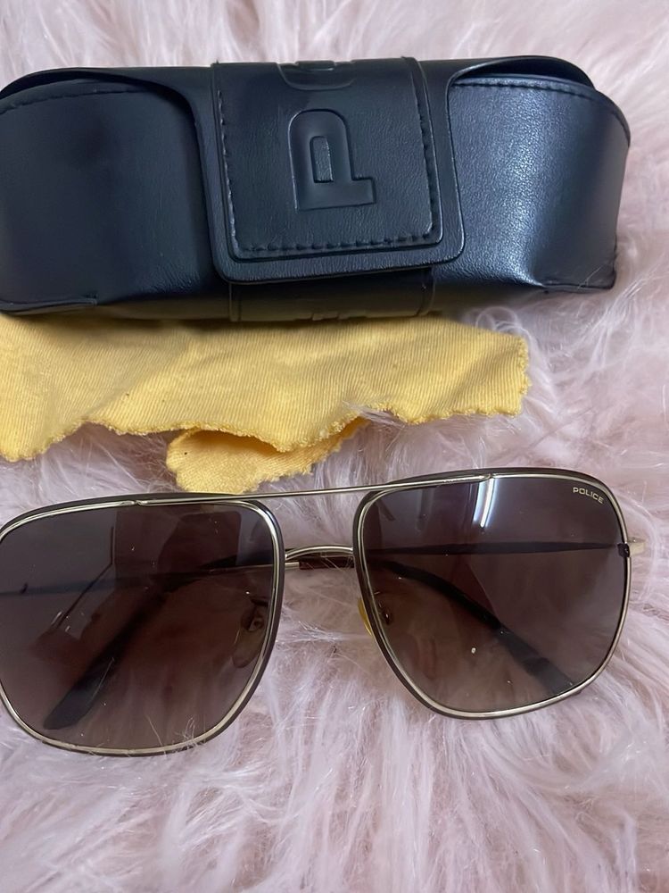 Police Aviator Sunglasses with Case