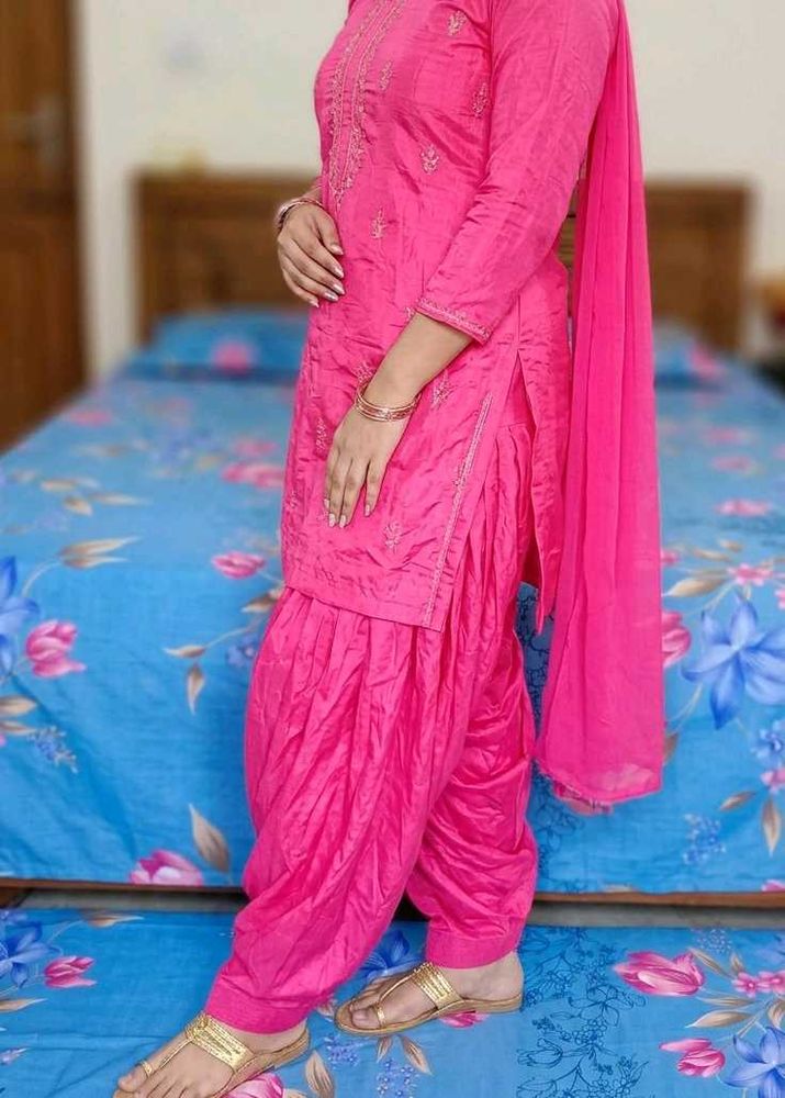 Vibrant Pink Patiala Salwar