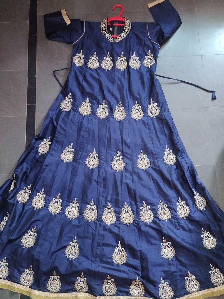 Chanderi Silk Gown kundan work
