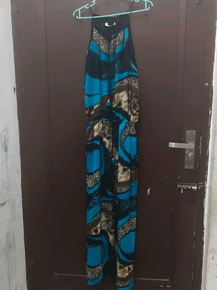 Patterned Sleeveless Jumpsuit