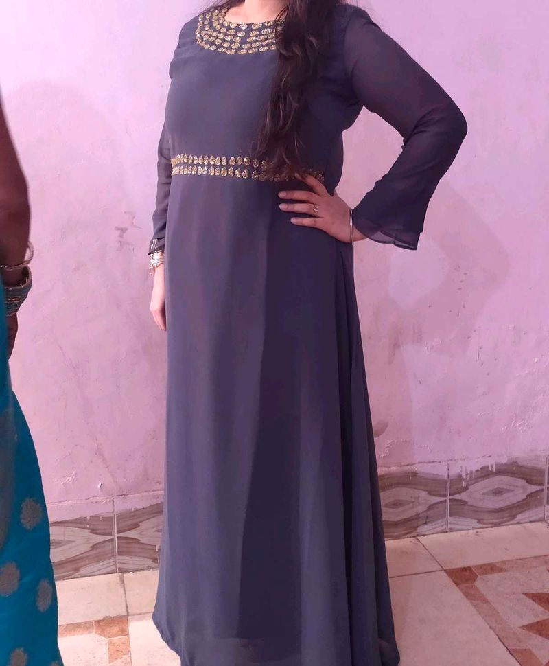 Elegant Grey Gown