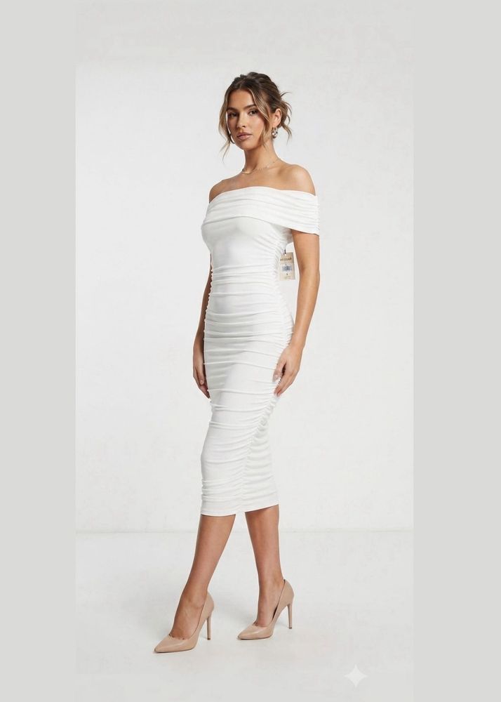 White mesh bodycon dress