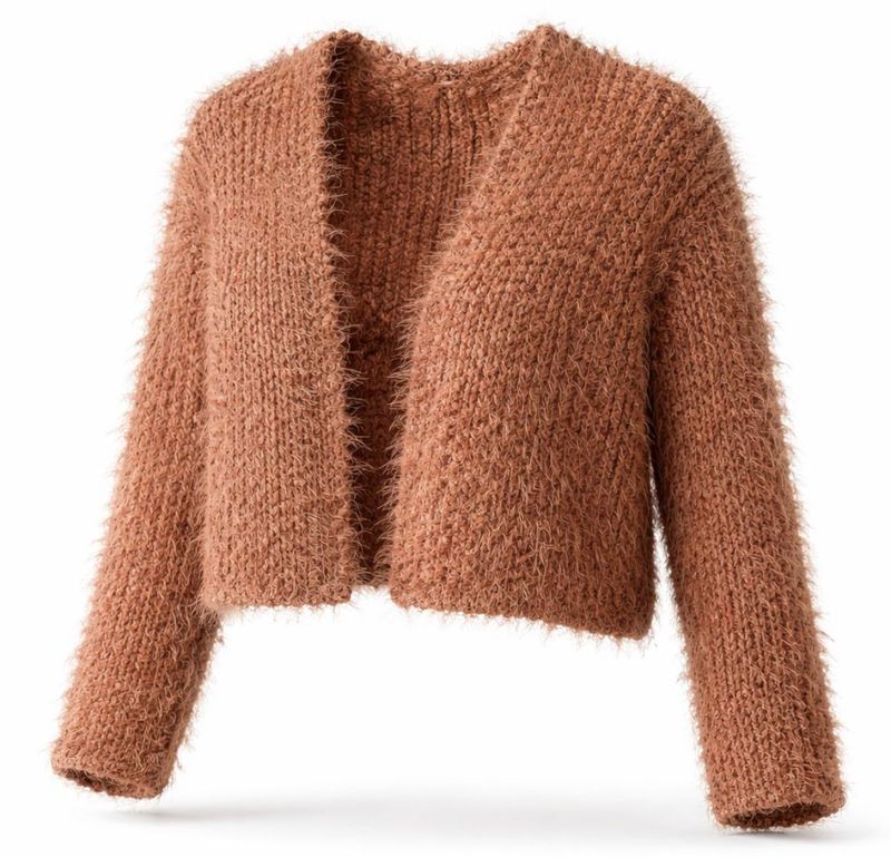 Cozy Brown Fuzzy Knit Cardigan