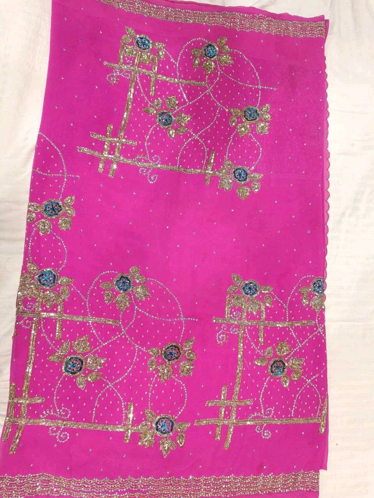 Beautiful Pink Embroidered Saree