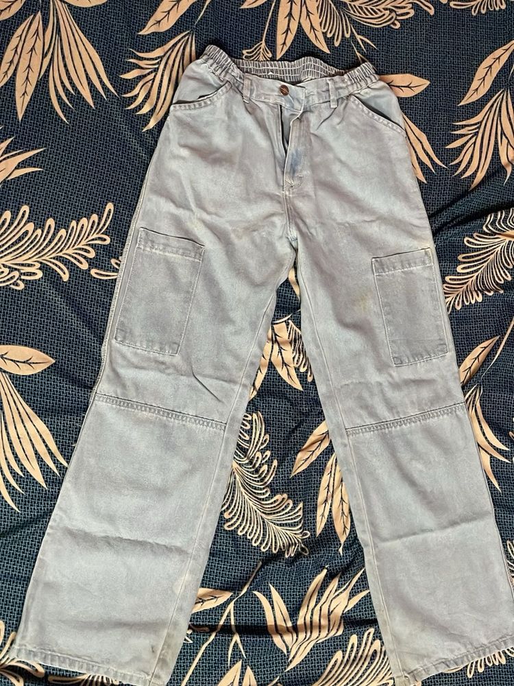 Light Wash Cargo Jeans