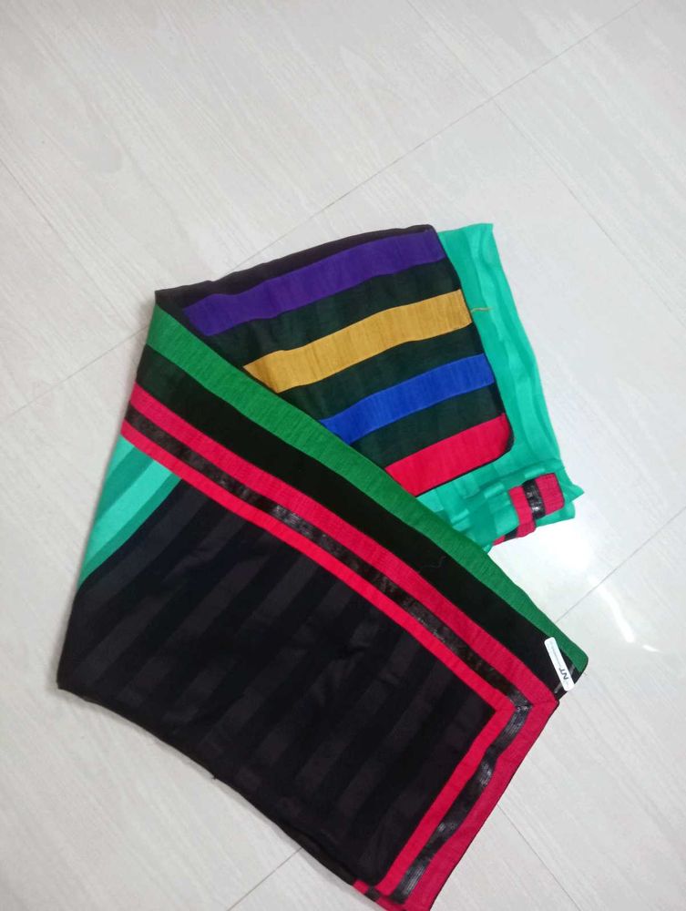 New Black &amp; Rama Georgette Saree