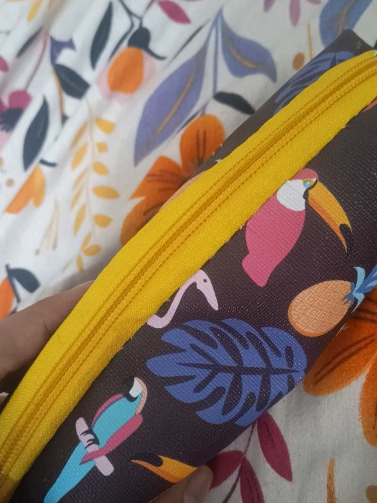 Tropical Flamingo &amp; Toucan Pouch