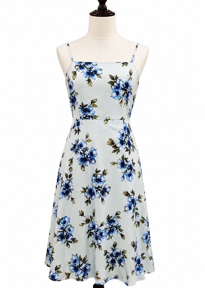 Green And Blue Floral  coquette mini summer