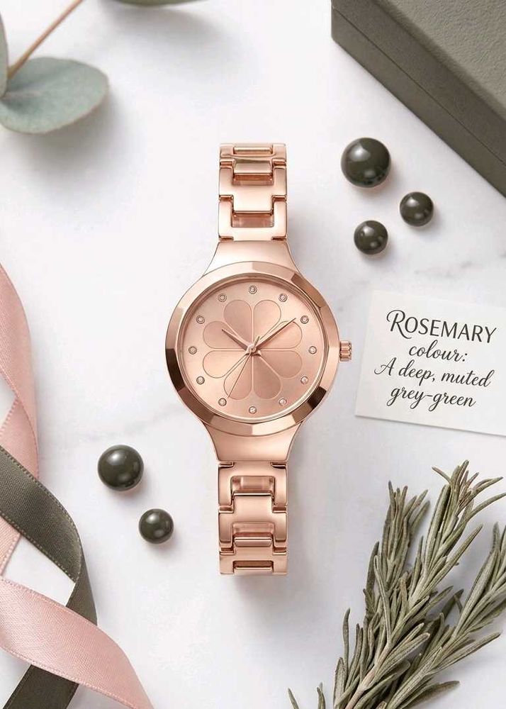 Premium Rose Gold Metallic Chain Watch for Women (