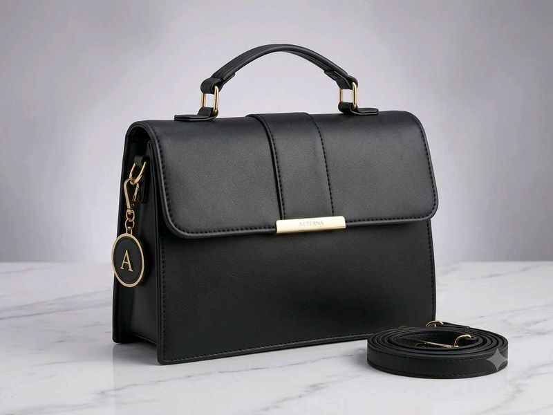 Chic Black Top Handle Handbag