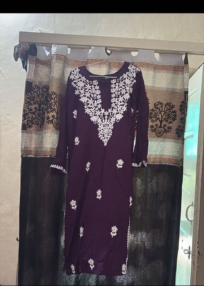 Embroidered Purple Kurta