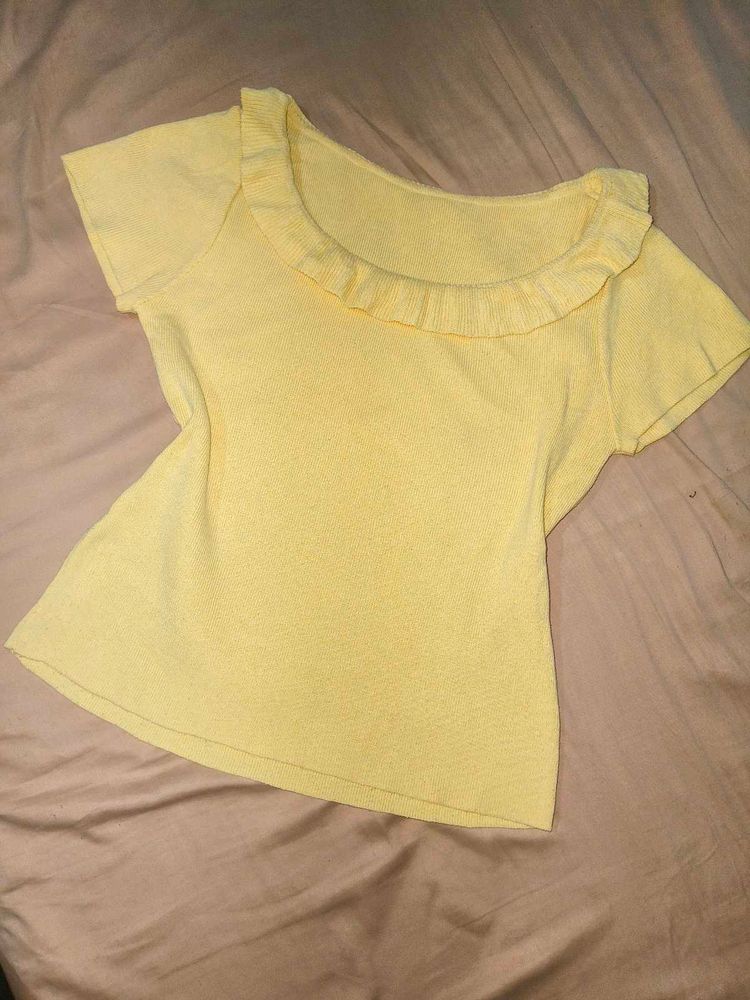 lemon Yellow Ruffled Top💛