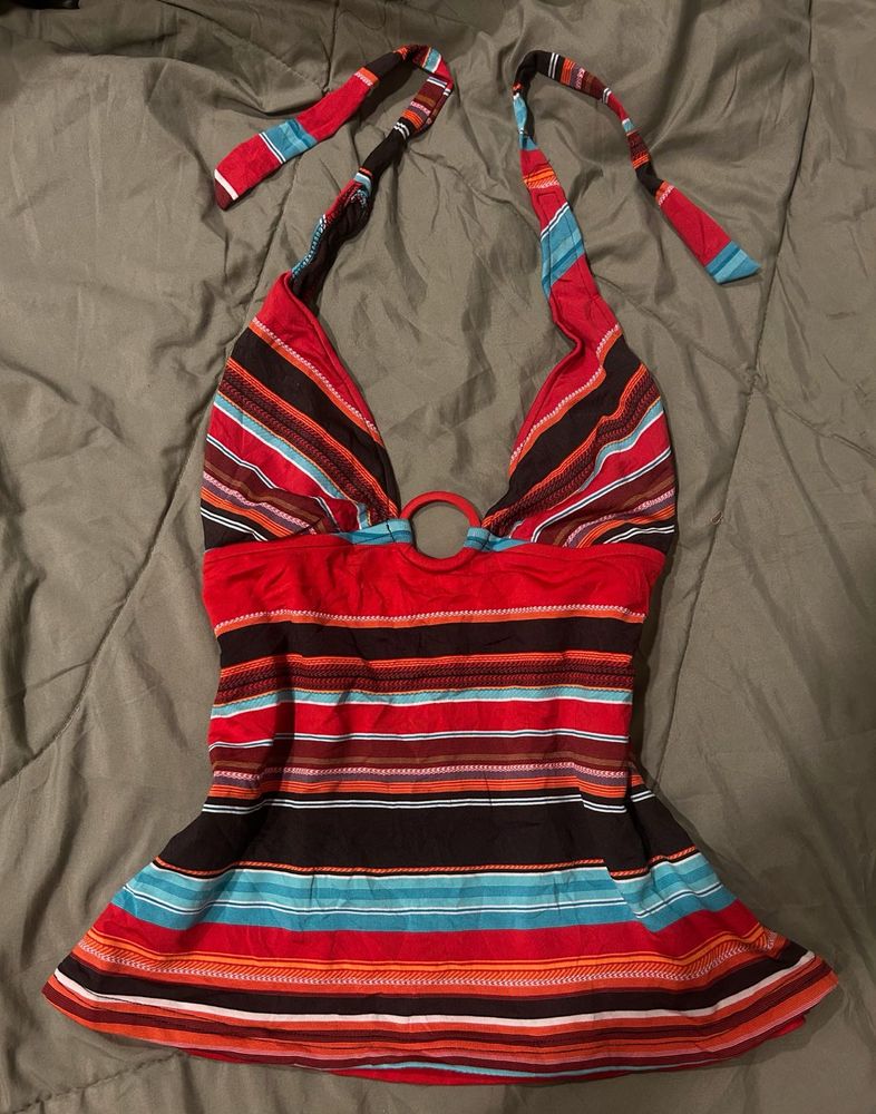 Y2K Striped Halterneck Top