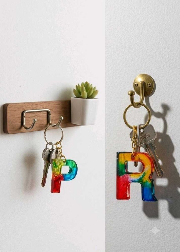 Rainbow Letter Keychain customized