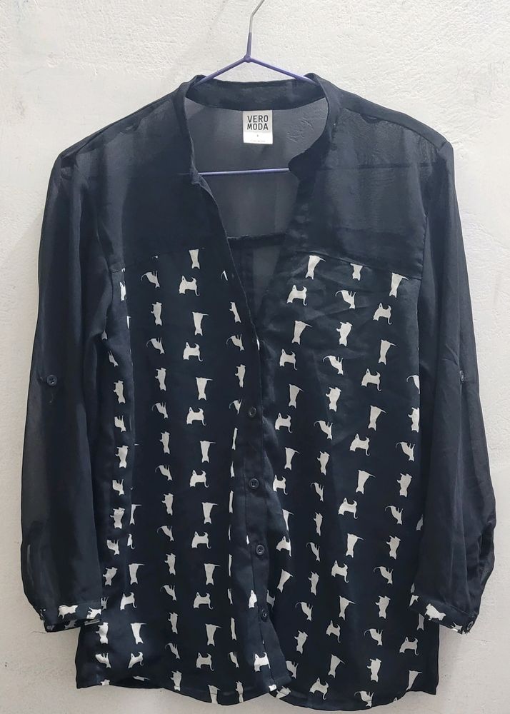 Black Georgette Shirt From Vero Moda