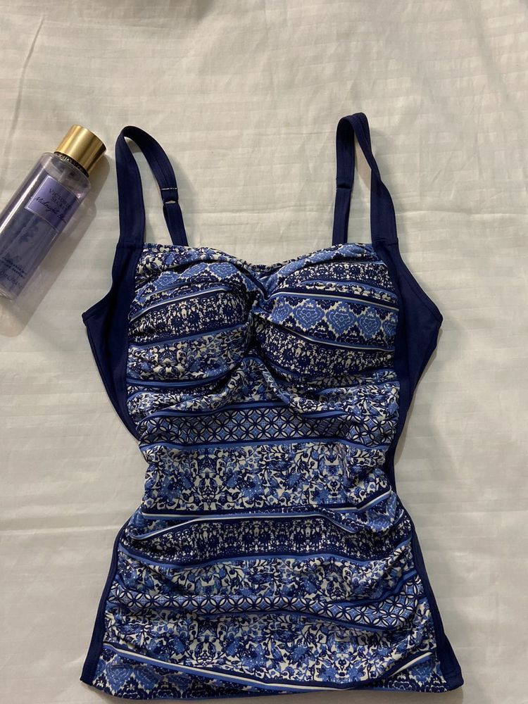 Dark Blue Boho Sleeveless Top